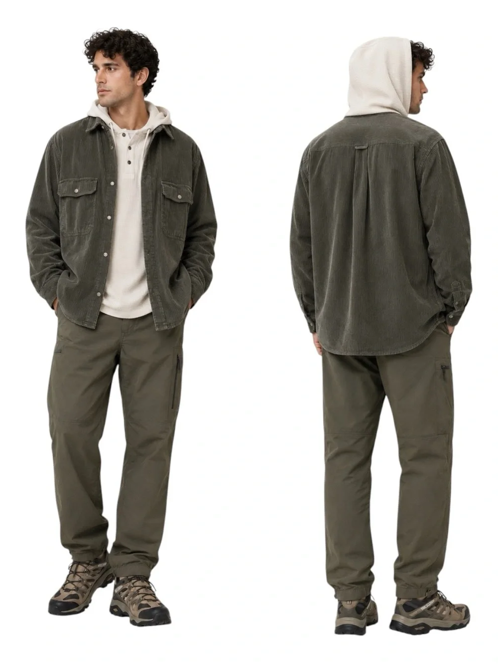 Vintage Northwest Outfitters Olive Wide Wale Corduroy Shirt Jacket Shacket XL